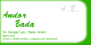 andor bada business card